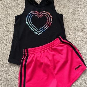 Girls adidas short set